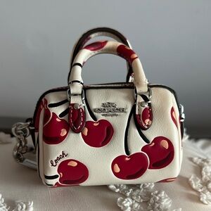 Coach Cherry Mini Rowan bag charm